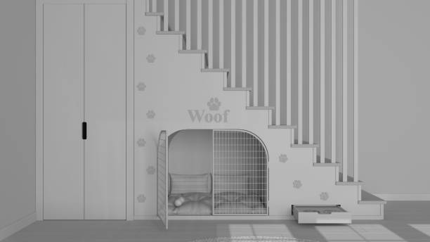 Create the perfect dog bed under the stairs